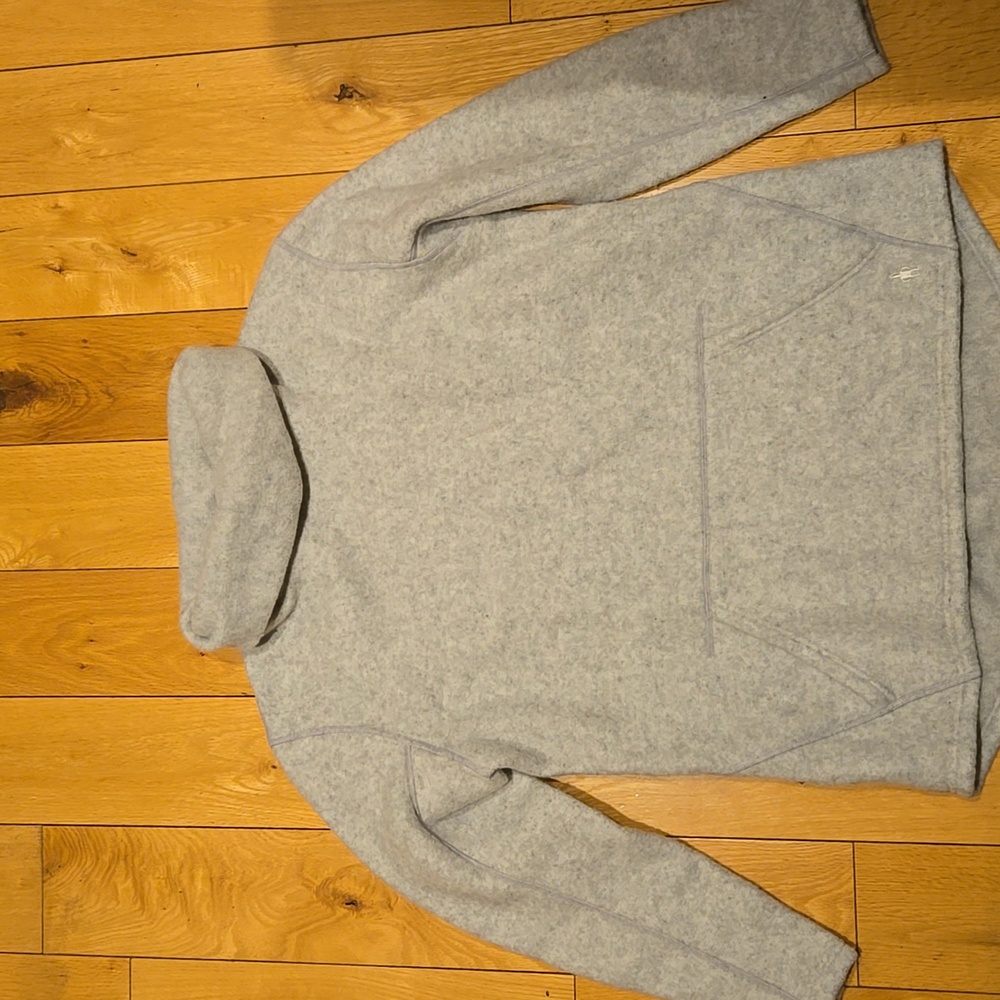 Smartwool Hudson Trail Fleece Pullover Women's XL Ash Heather Gray Funnel Neck - Picture 9 of 9